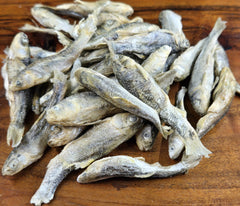 Minnows de Shepherd Boy Farms, primer plano de textura crujiente para premiar entrenamientos.