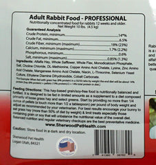 Sherwood Pet Health ingredientes naturales para conejo adulto con vitaminas esenciales