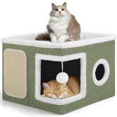 Cama Shikha para gatos interior: casa plegable para descanso cómodo.