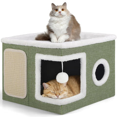 Cama Shikha para gatos interior: casa plegable para descanso cómodo.