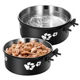 ShineMe comederos jaula perros 2 pack para comer y beber sin desorden.