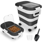 ShineMe contenedor mascotas 30l con tapa hermética y ruedas para transporte fácil de comida