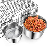 ShineMe cuenco jaula acero inoxidable colgado, sin derrames para perros medianos
