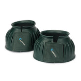 Shires botas sobrealcance verdes, vista frontal, protección segura para entrenamientos.