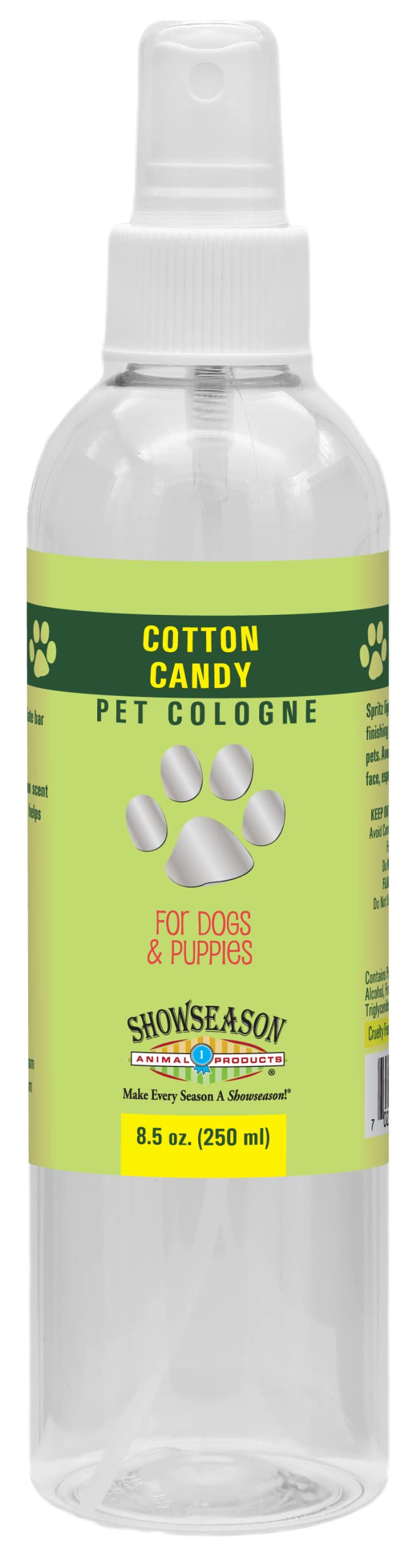Showseason Colonia para Perro Algodón de Azúcar en botella, refresca entre baños.
