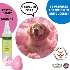 Showseason etiqueta de colonia para perro, diseño seguro y profesional.