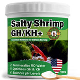SHUNNIUB Salty Shrimp GH/KH+ en botella, vista frontal, remineraliza agua para camarones.