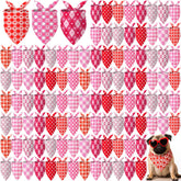 Shyyween bandana para perros con cuadros rosas y rojos con corazones, ideal para eventos