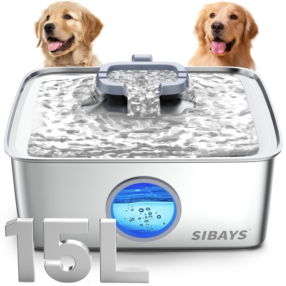 SIBAYS bebedero para perros 15 L demuestra gran capacidad para varias mascotas.