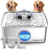 SIBAYS bebedero para perros 15 L demuestra gran capacidad para varias mascotas.