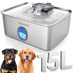 Fuente SIBAYS para perros grandes con ventana y luz azul para ver el nivel
