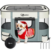 Cercado Siedihit para perro plegable ofrece vista de 360° y seguridad.