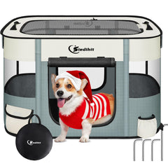 Cercado Siedihit para perro plegable ofrece vista de 360° y seguridad.
