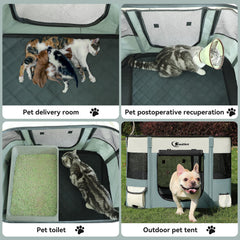 Jaula Siedihit plegable para mascotas con acceso rápido.
