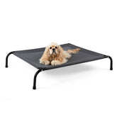 Cama para perros SIEMOUR elevada con malla transpirable para descanso fresco.