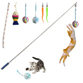 SILFGRLF varita extensible para gatos, ideal para juego interactivo y ejercicio diario.