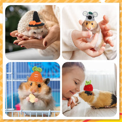 Silkfly sombrero tejido a mano para hamster, suave y cómodo.