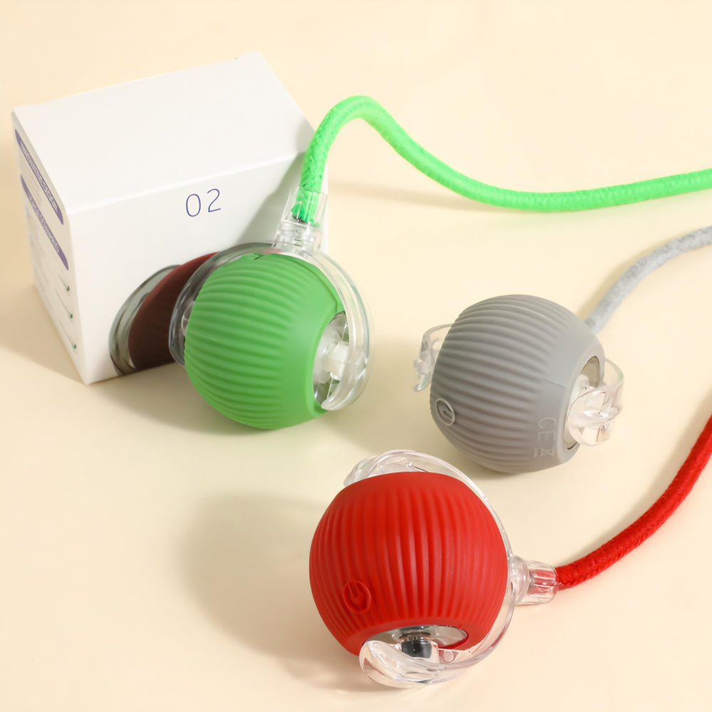 SilqueSense paq. de 3 bolas para gatos rojas, rodante y adecuada para juego interior