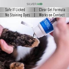 Fórmula sin alcohol de SilverAid Gel cuida la piel sensible de tu mascota