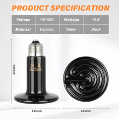 Simple Deluxe lámpara térmica 75W para reptiles: uso continuo 24h
