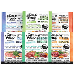 Muestra de bisonte Simple Food Project 1oz para perros, proteína de alta calidad.