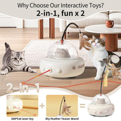 Simxihong Láser con plumas: juego interactivo diario para gatos.