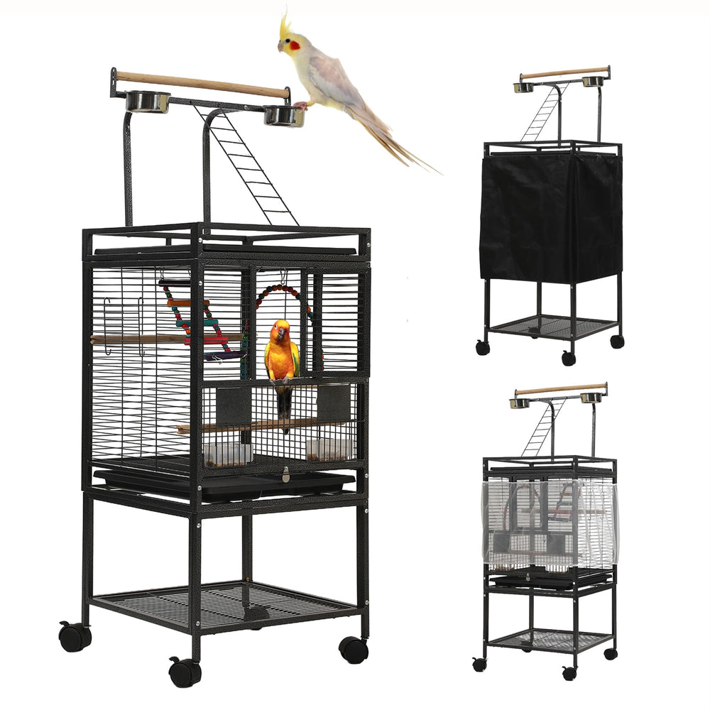 Sinopet jaula de 51 pulgadas con base estable para aves grandes