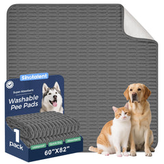 Sinotalent almohadilla para pis de perros 60x82 en gris oscuro, absorbente y lavable.