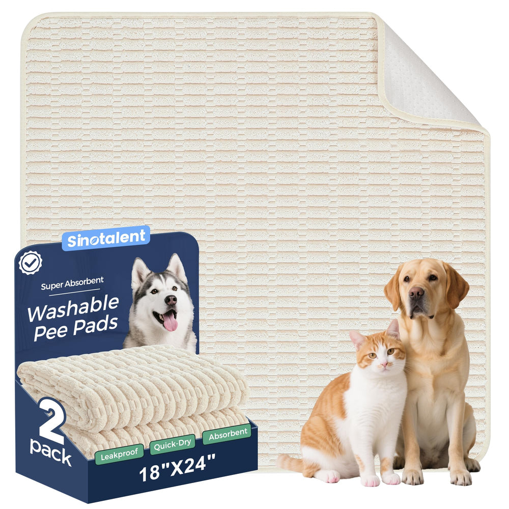 Sinotalent: paquete-2 almohadillas lavables crema-blanco, protección duradera para pisos.