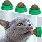 SINROBO pelotas catnip adheridas a la pared para juego interactivo y seguro.