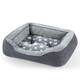 Cama SIWA MARY para perro mediano, gris con pentagrama, confort para dormir