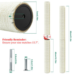 SIYIPURR pieza-sisal natural para arbol de gato, duradera