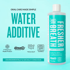 SKOUT'S HONOR Fresher Breath Water Additive: vertido en el cuenco para higiene oral diaria.