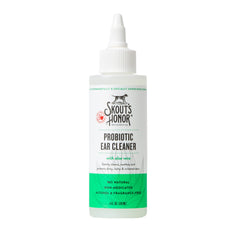 SKOUT'S HONOR limpiador de oídos para perros con probiótico y aloe vera, botella de 4 oz.