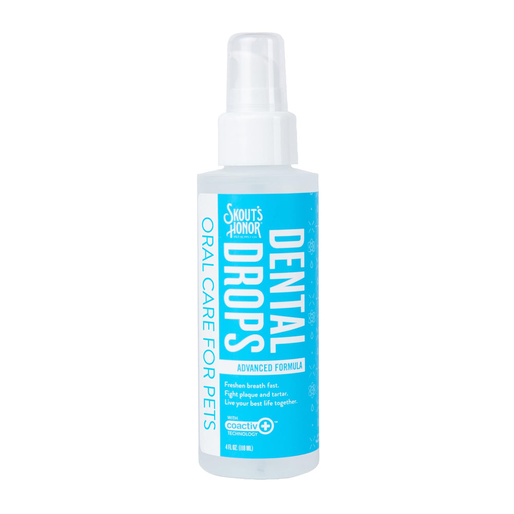 Gotas dentales SKOUT'S HONOR para aliento fresco en mascotas.