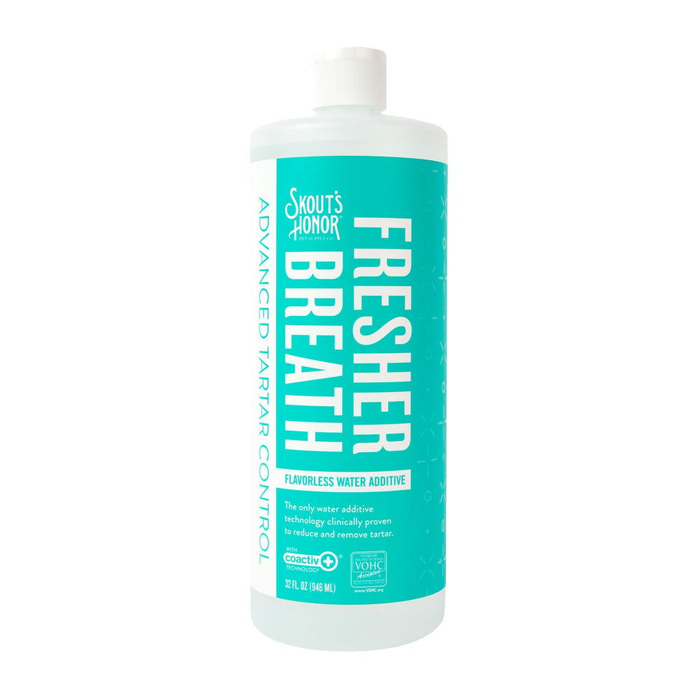 SKOUT'S HONOR Fresher Breath: botella de aditivo para agua para aliento más fresco.