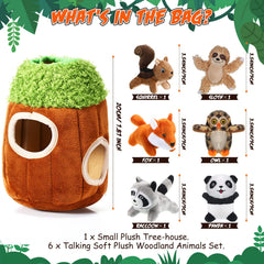 Skylety peluche bosque 1: peluche con chirrido para juego interactivo