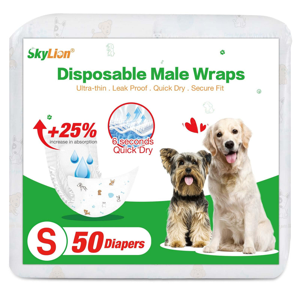 SkyLion pañales para perro macho nocturnos con alta absorción para protección nocturna
