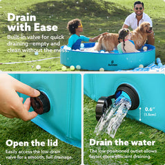 Sloosh base antideslizante para piscina de perros, estabilidad durante el baño.