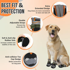 SlowTon botas para perros, elementos reflectantes para mayor visibilidad nocturna.