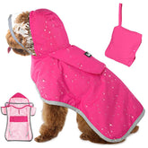 SlowTon capa impermeable para perros con capucha transparente, mantiene al animal seco durante la lluvia