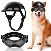 SlowTon casco para perro con gafas estilo, look moderno y protección