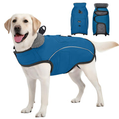 SlowTon capa de invierno para perros, vista general, protege del viento y la lluvia durante paseos.