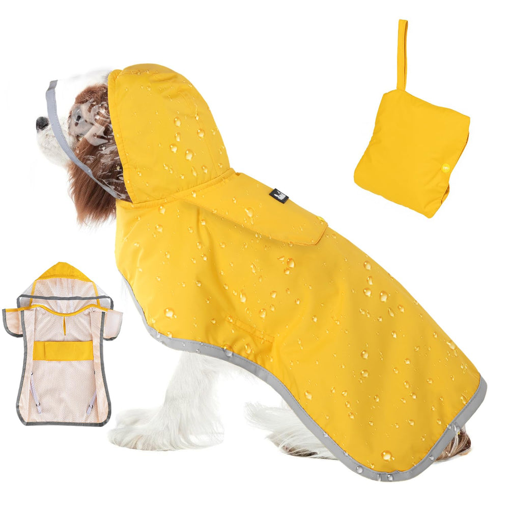 SlowTon impermeable con capucha transparente para ver al perro bajo lluvia
