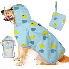 SlowTon impermeable para perros con capucha transparente protege contra la lluvia.
