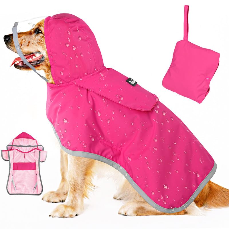 SlowTon poncho impermeable de doble capa para perros, mantiene seco durante la lluvia.