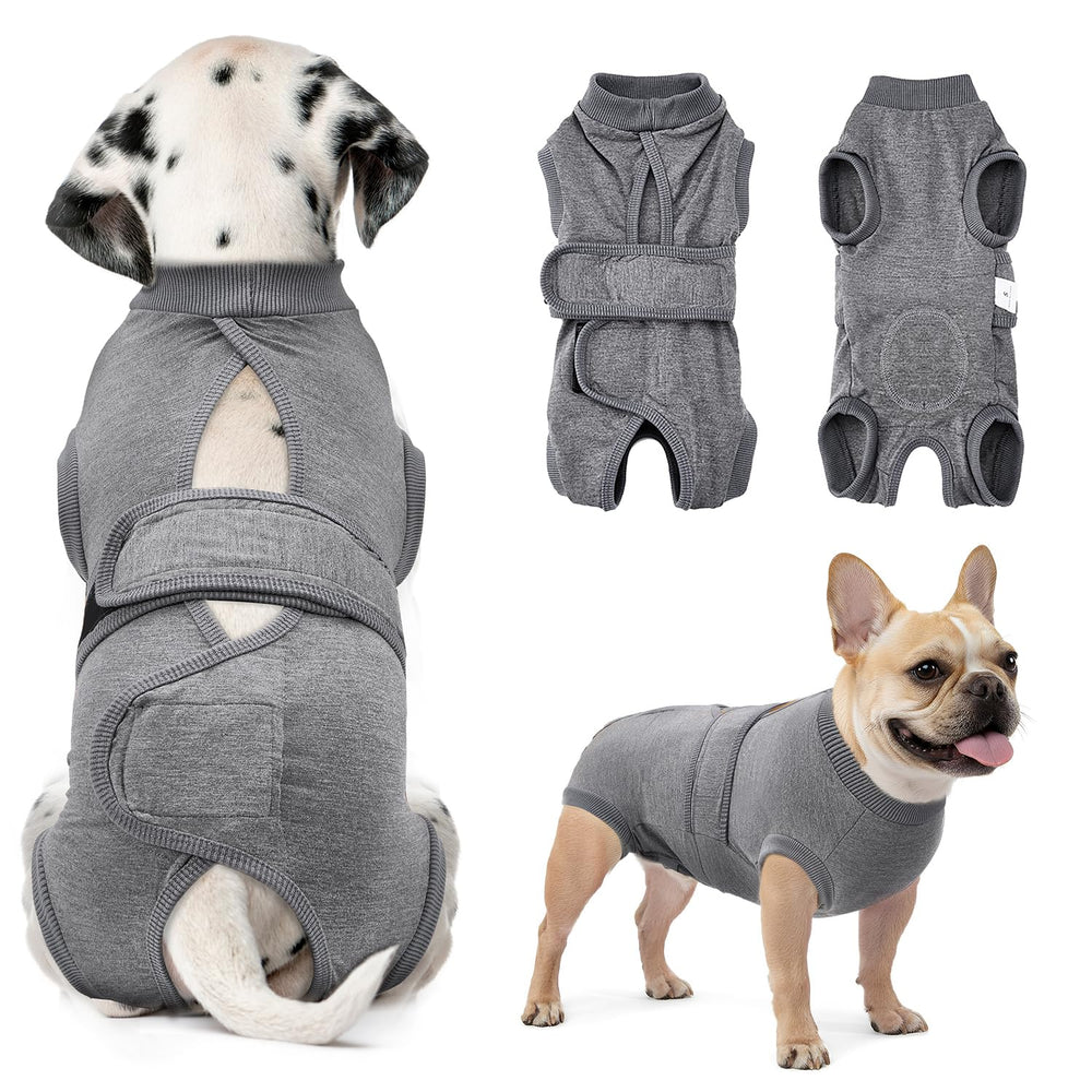SlowTon traje de recuperación para perros, vista frontal, cómodo tras cirugía.