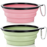 Cuenco grande SLSON colapsable en rosa fantasia, ideal para viajar con mascotas.
