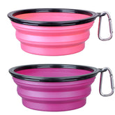Cuenco plegable SLSON para perros rosa, perfecto para viajar con tu mascota y comer en ruta.