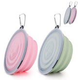 SLSON tazón plegable rosa para paseos, ideal para agua en ruta